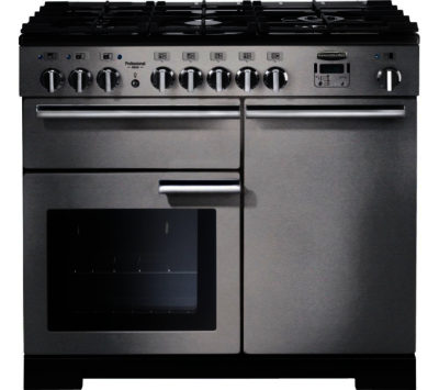 RANGEMASTER  Professional Deluxe 100 Dual Fuel Range Cooker - Stainless Steel & Chrome